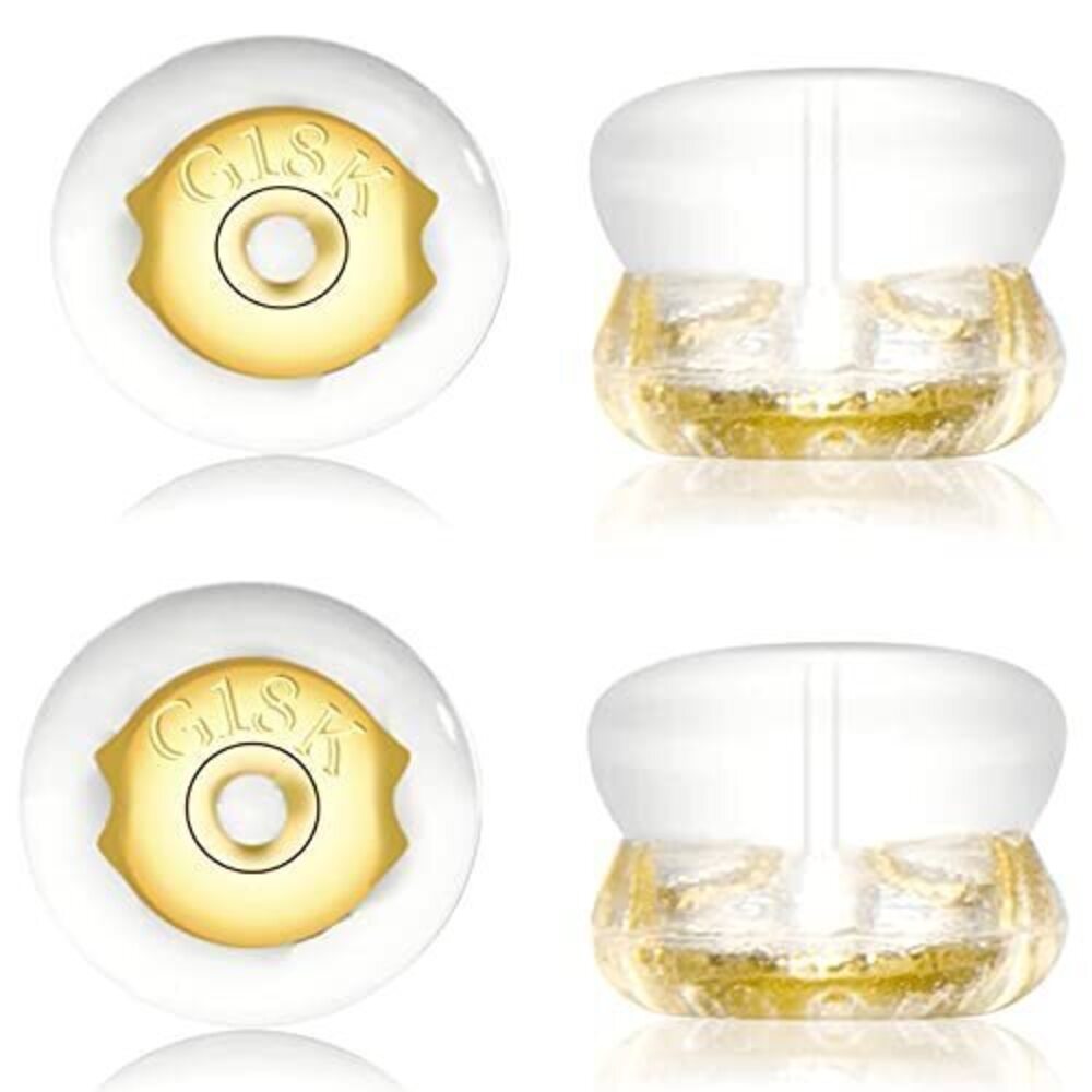 8799 Earring Backs,18K Gold Silicone Earring Backs for Studs/Droopy